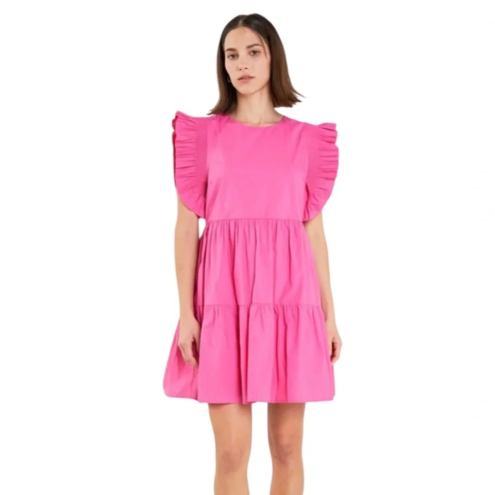 english factory ruffled babydoll mini dress English Factory